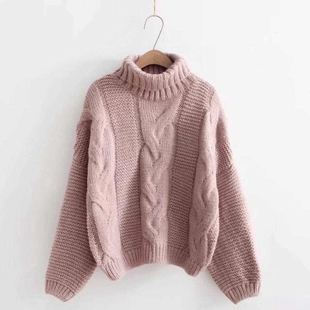 2020 Spring Autumn Women's Pink Turtleneck Sweater Basic Female Pullover Solid Casual Knitted Ribbed Sweater
2020 Spring Autumn Women's Pink Turtleneck Sweater Basic Female Pullover Solid Casual Knitted Ribbed Sweater