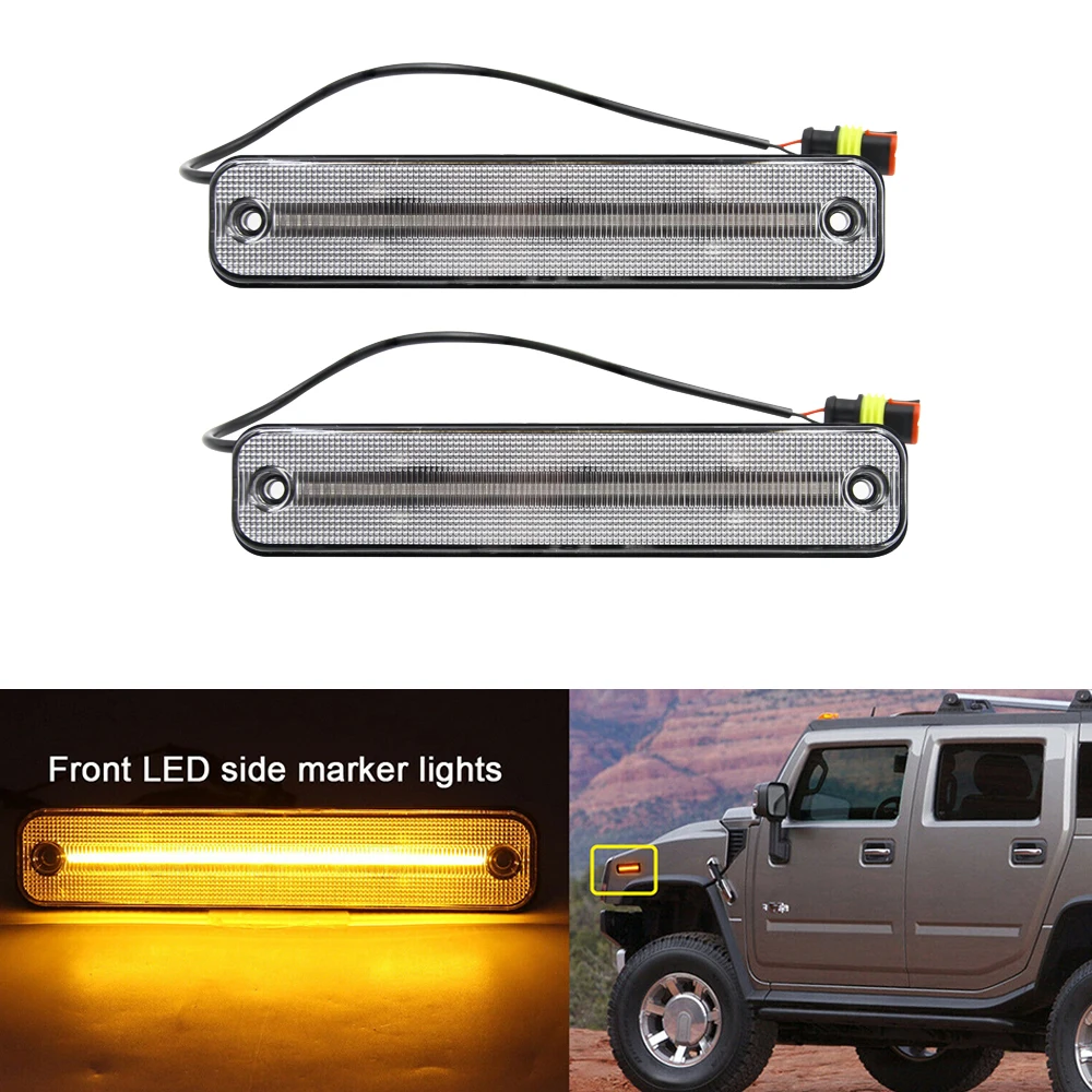 2pcs Front Amber Led Side Marker Light for Hummer H2 2003 2004 2005 2006 2007 2008 2009 Led Fender turn Signal Lamp
2pcs Front Amber Led Side Marker Light for Hummer H2 2003 2004 2005 2006 2007 2008 2009 Led Fender turn Signal Lamp