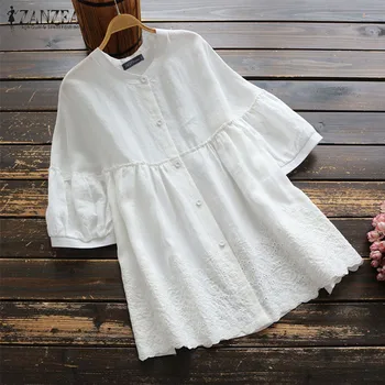 Vintage Embroidery Tops women Summer Tops 2020 ZANZEA Casual Half Sleeve Shirts Femael Hollow Button Blusas Plus Size Tunic 5XL
Vintage Embroidery Tops women Summer Tops 2020 ZANZEA Casual Half Sleeve Shirts Femael Hollow Button Blusas Plus Size Tunic 5XL