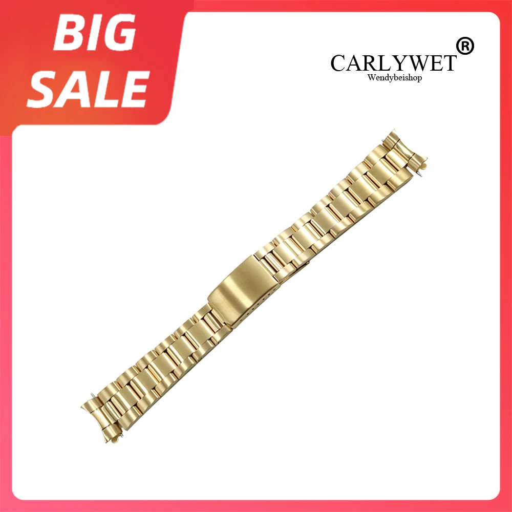 Золотые часы CARLYWET 13 17 19 20 мм ремешок из нержавеющей стали 316L золотистый для часов