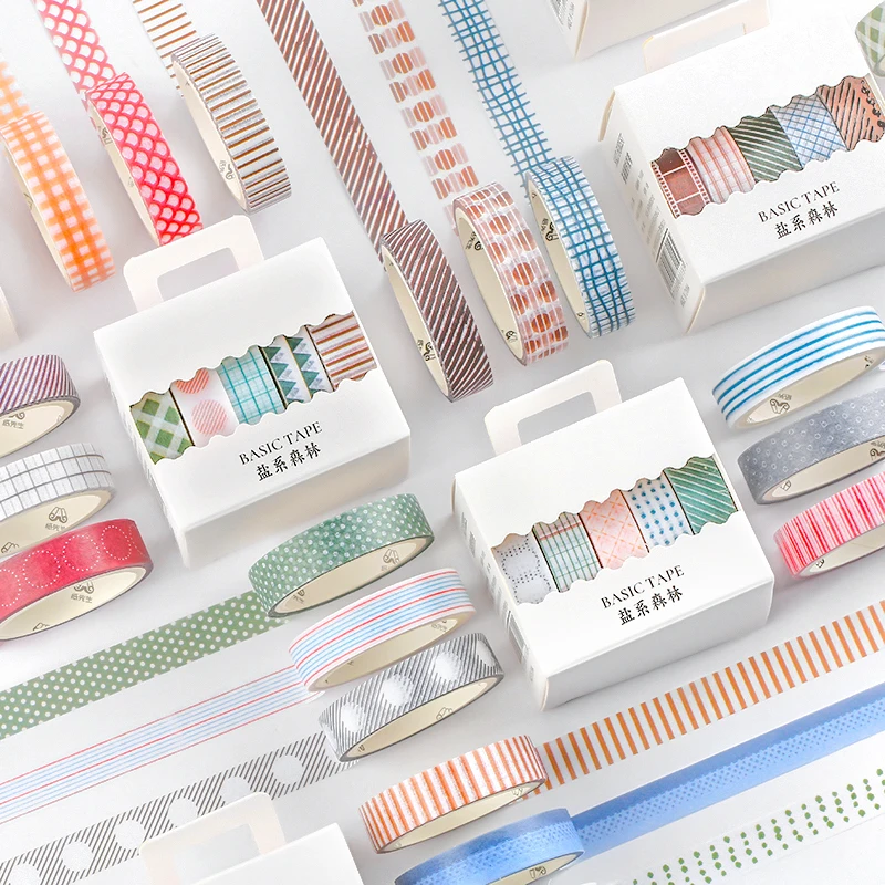 5pcs/box of 8 Washi Tape Stickers Set grid Stickers Spots Color Japanese Decoration adhesive Deco Masking Tape Washitape school
5pcs/box of 8 Washi Tape Stickers Set grid Stickers Spots Color Japanese Decoration adhesive Deco Masking Tape Washitape school