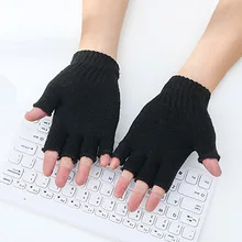 Fingerless Gloves Autumn Winter Soft Warm Knitted Open Finger Gloves for Women Men Black
Fingerless Gloves Autumn Winter Soft Warm Knitted Open Finger Gloves for Women Men Black