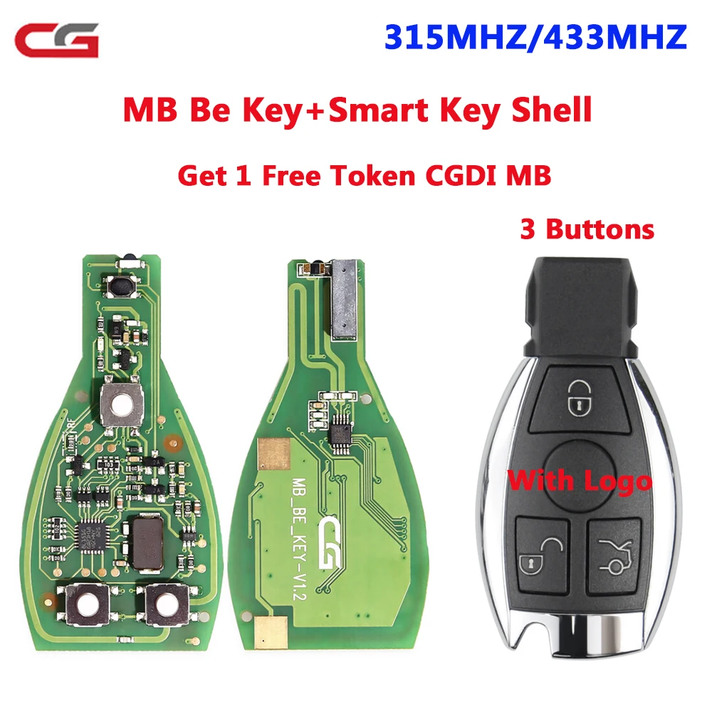 CGDI BE ключ для смарт-ключа Mercedes Benz 3/4 кнопки с логотипом работает MB VVDI VDI KEY TOOL PLUS Autel