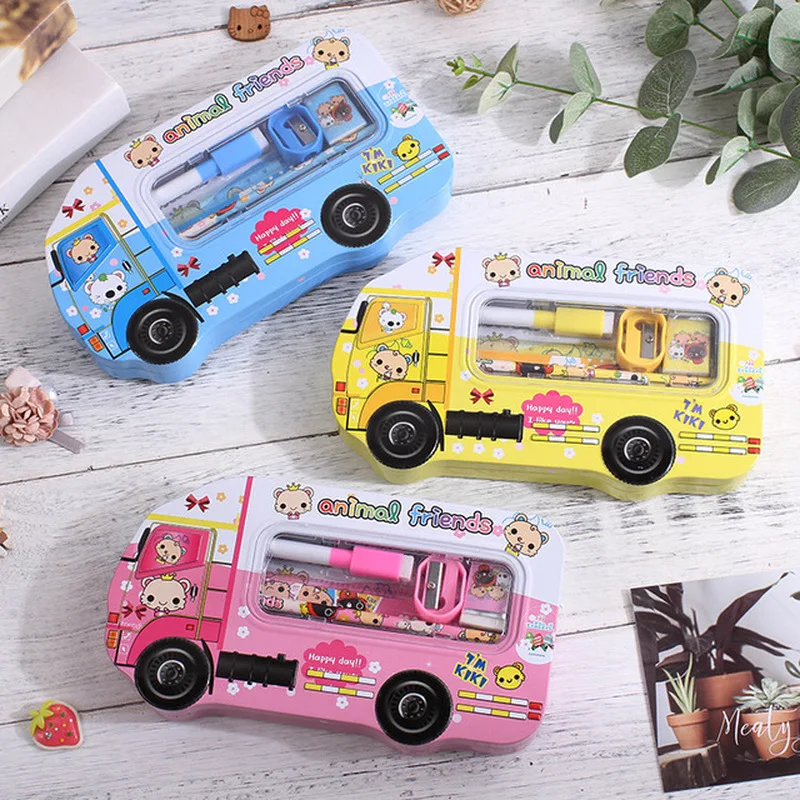 Cartoon Car Iron Pencil Case School Double Layer Creative Metal Tinplate Large Stationery Set Tin Pencil Box Gift for Student
Cartoon Car Iron Pencil Case School Double Layer Creative Metal Tinplate Large Stationery Set Tin Pencil Box Gift for Student
