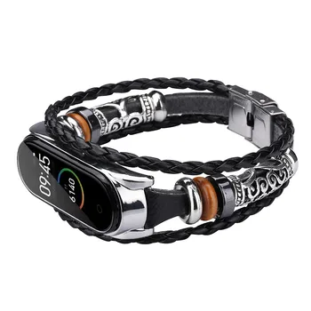 Genuine Leather Braided Watchband for Xiaomi Mi band 4 Wristband Retro Beading Band Strap Bracelet Accessories for Mi Band 3 4
Genuine Leather Braided Watchband for Xiaomi Mi band 4 Wristband Retro Beading Band Strap Bracelet Accessories for Mi Band 3 4
