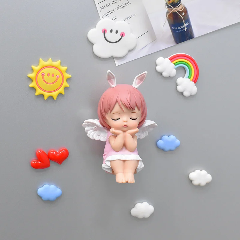 

Angel Three-dimensional Resin Refrigerator Paste Magnetic Paste Cute Creative Home Decoration Decor Magnet for Fridge