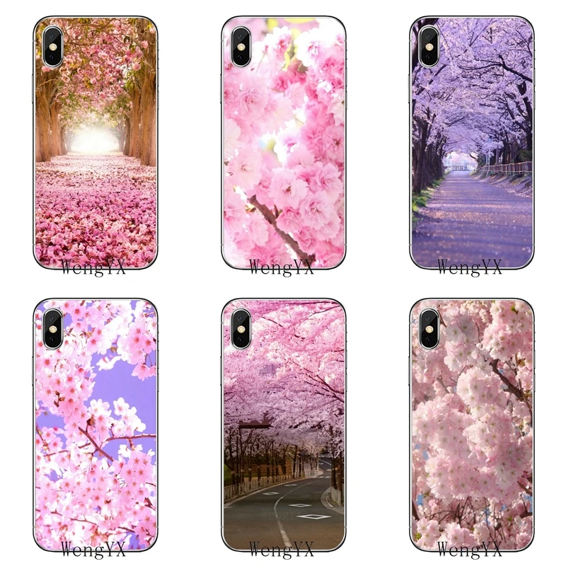 

pink cherry blossom flower silicone Soft cover case For Samsung Galaxy S10 A10 A30 A40 A50 A60 A70 A6s A8 A9s J4 J6 Plus J8 2018