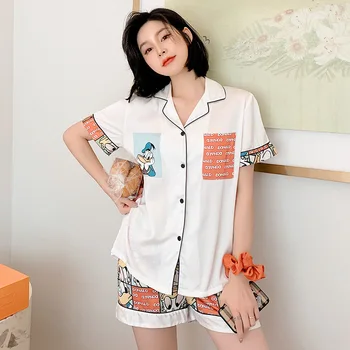 Spring Summer New Nightwear Pajamas Satin Intimate Lingerie Women 2PCS Short&Pants Silky Nightgown Kimono Robe Gown Sleepwear
Spring Summer New Nightwear Pajamas Satin Intimate Lingerie Women 2PCS Short&Pants Silky Nightgown Kimono Robe Gown Sleepwear