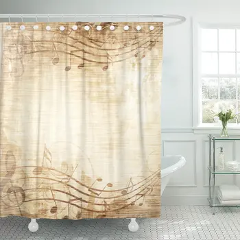 Brown Vintage Old Music Sheet Musical Notes Yellow Page Shower Curtain Waterproof Polyester Fabric 72 x 72 Inches Set with Hooks
Brown Vintage Old Music Sheet Musical Notes Yellow Page Shower Curtain Waterproof Polyester Fabric 72 x 72 Inches Set with Hooks