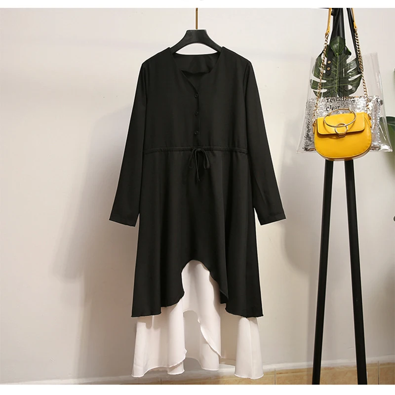 Large size Woman Casual Dress Autumn Patchwork 4XL 5XL Plus Size Dress Solid Female Loose Long Dress Big Size Woman Clothing
Large size Woman Casual Dress Autumn Patchwork 4XL 5XL Plus Size Dress Solid Female Loose Long Dress Big Size Woman Clothing