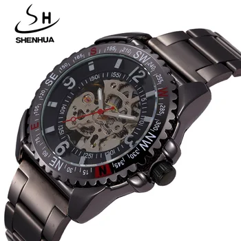 SHENHUA Men Sports Watches Men's Mechanical Watches Seampunk Black Skeleton Automatic Self Wind Mechanical Watch erkek kol saati
SHENHUA Men Sports Watches Men's Mechanical Watches Seampunk Black Skeleton Automatic Self Wind Mechanical Watch erkek kol saati