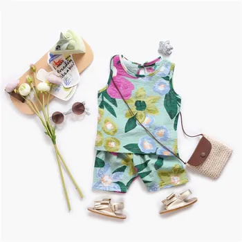 Newborn Cotton Suit baby girl clothes Fashion Cute Cartoon green flower pattern top+shorts Children's Toddler Home service
Newborn Cotton Suit baby girl clothes Fashion Cute Cartoon green flower pattern top+shorts Children's Toddler Home service