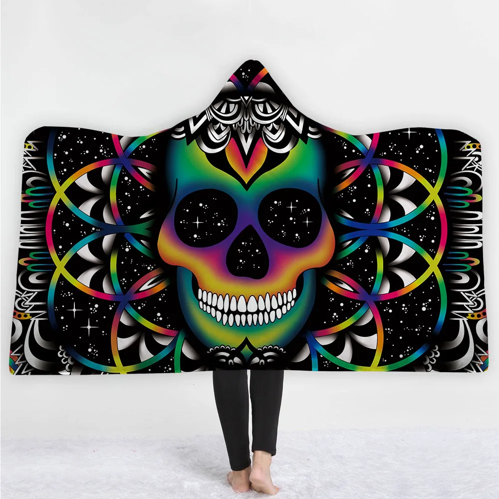 Warm Hooded Blanket Cloak Thick Plush Skeleton And Flower 3D Digital Printing Hooded Blanket Large Amount
Warm Hooded Blanket Cloak Thick Plush Skeleton And Flower 3D Digital Printing Hooded Blanket Large Amount
