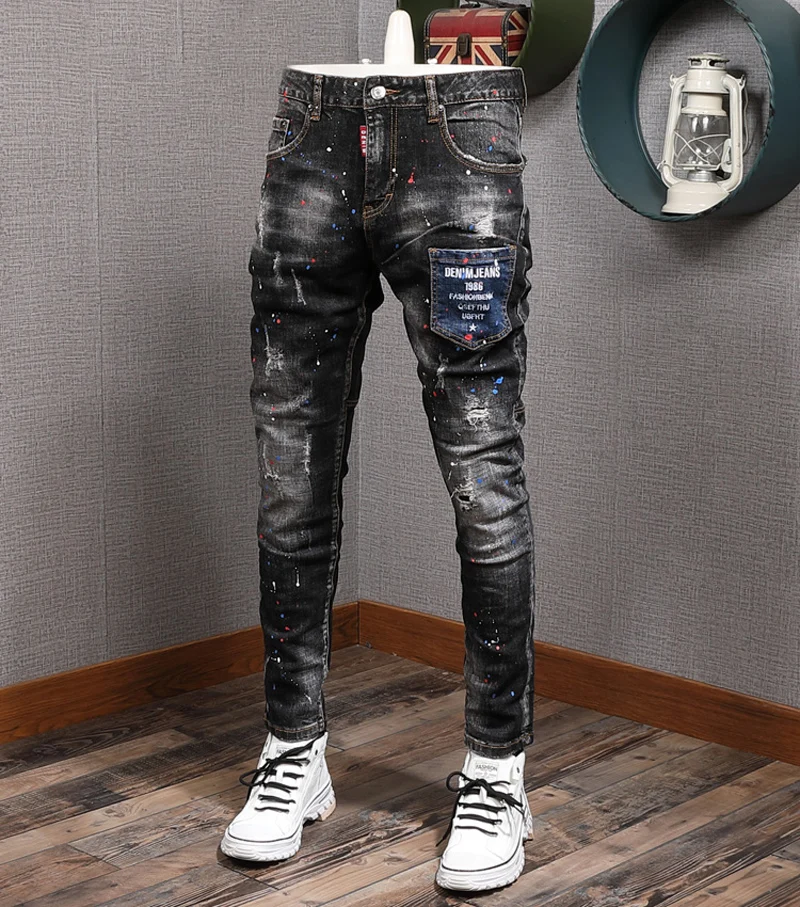 Men’s Vintage Painted Jeans