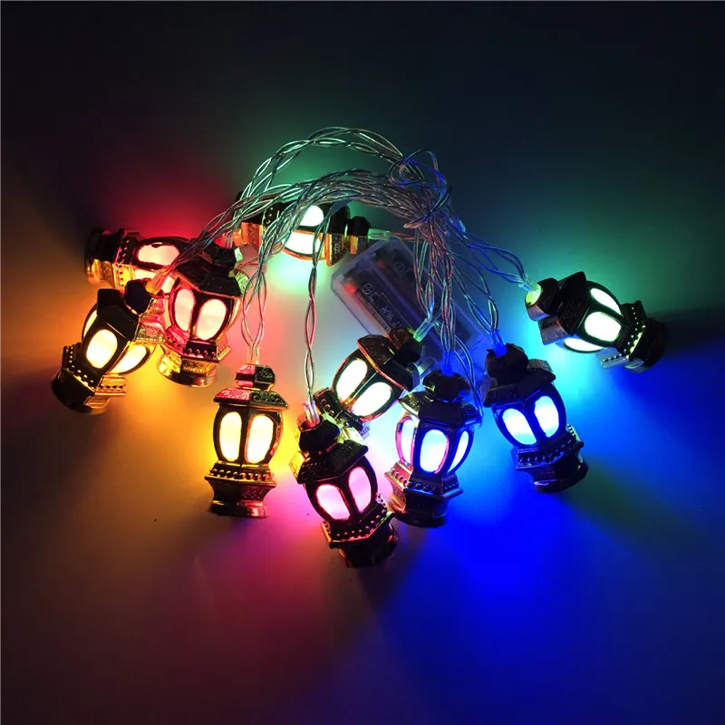 

10Pcs EID Mubarak Palace LED String Lights Ramadan Kareem 2024 Muslim Islamic Party Eid al-Fitr Lamp Garland Home Decor Supplies