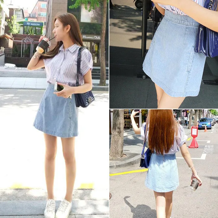 Denim Skirt Women's Summer New Style South Korea Solid Color High-waisted Versatile Skirt Slimming A- line Skirt
Denim Skirt Women's Summer New Style South Korea Solid Color High-waisted Versatile Skirt Slimming A- line Skirt