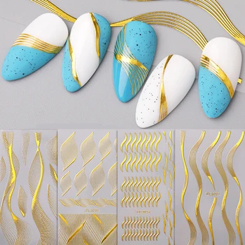 1 Piece of 3D Gold Nail Sticker With Geometric Wave Line Crack Dot Pattern Multi-size Adhesive DIY Decals Nail Art Decoration
1 Piece of 3D Gold Nail Sticker With Geometric Wave Line Crack Dot Pattern Multi-size Adhesive DIY Decals Nail Art Decoration