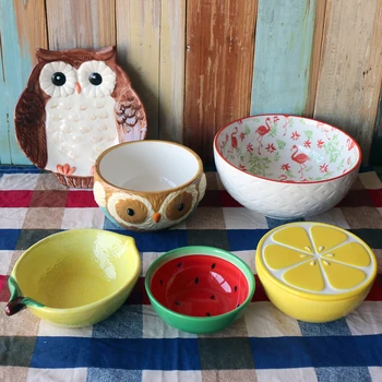 European Painted Ceramic Tableware Dessert Dish Bowl Personality tableware 
European Painted Ceramic Tableware Dessert Dish Bowl Personality tableware