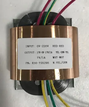 17V-0-17V 1A+7V 1A R Core Transformer 40VA R30 custom transformer 220V copper shield for Pre-decoder Power amplifier
17V-0-17V 1A+7V 1A R Core Transformer 40VA R30 custom transformer 220V copper shield for Pre-decoder Power amplifier