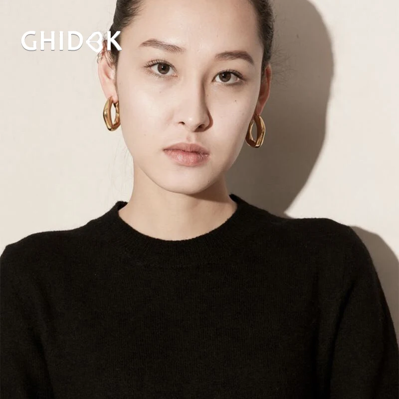 GHIDBK Gold Irregular Geometric Hammered Hoop Earrings Middle Chunky Statement Hoops Minimalist Thick Solid Earring for Women
GHIDBK Gold Irregular Geometric Hammered Hoop Earrings Middle Chunky Statement Hoops Minimalist Thick Solid Earring for Women