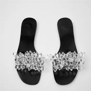 Women's shoes wear transparent color beaded square head flat sandals crystal shoes beach one-character slip-resistant
Women's shoes wear transparent color beaded square head flat sandals crystal shoes beach one-character slip-resistant