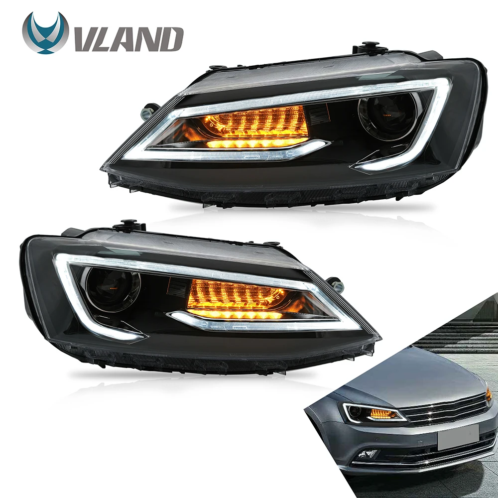 Передняя фара VLAND в сборе подходит для Volkswagen JETTA 2011-2019 передняя с полсветодиодный