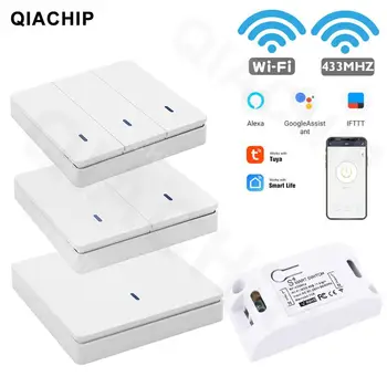 QIACHIP Tuya smart Life App Switch Light Wifi+RF Wireless Remote Control Switch 1 2 3 gang Wall Panel button Receiver led Lamp
QIACHIP Tuya smart Life App Switch Light Wifi+RF Wireless Remote Control Switch 1 2 3 gang Wall Panel button Receiver led Lamp