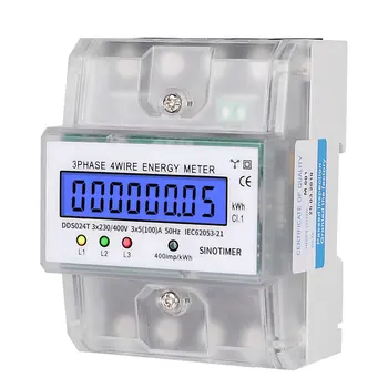 SINOTIMER Din Rail 380V 3 Phase 4P 4 Wire Electronic Watt Power Energy Meter LCD Backlight Display with Transparent Cover
SINOTIMER Din Rail 380V 3 Phase 4P 4 Wire Electronic Watt Power Energy Meter LCD Backlight Display with Transparent Cover