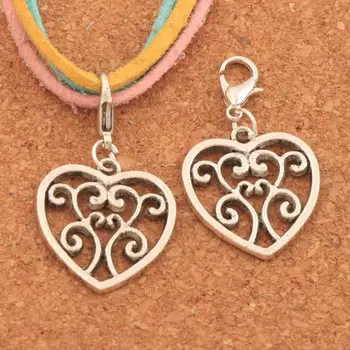 22PCS Zinc Alloy Filigree Open Swirl Heart Clasp European Lobster Trigger Clip On Charm Beads C1494 21.3x36.1mm
22PCS Zinc Alloy Filigree Open Swirl Heart Clasp European Lobster Trigger Clip On Charm Beads C1494 21.3x36.1mm