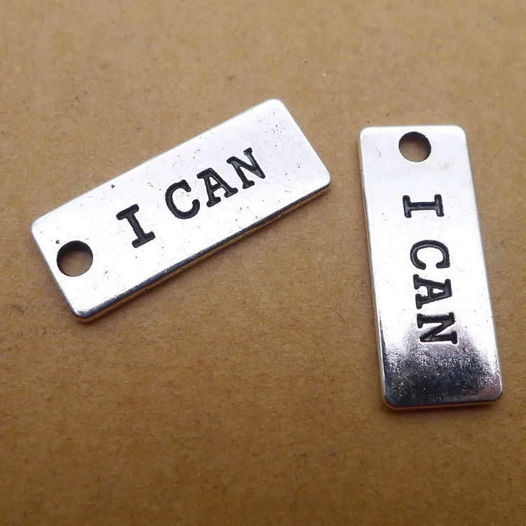 8 pieces/lot 10*25mm Antique silver color Metal alloy I CAN word charm Necklace Pendant Key chain bracelet DIY jewelry accessory
8 pieces/lot 10*25mm Antique silver color Metal alloy I CAN word charm Necklace Pendant Key chain bracelet DIY jewelry accessory