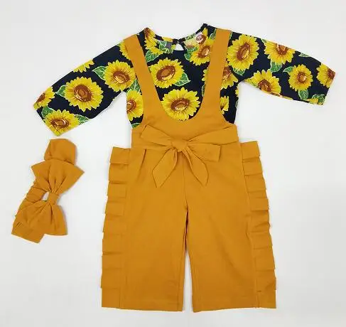 0-24M Newborn Baby Girl Sunflower T-shirt Tops Ruffles Wide Leg Suspender Pant Overalls Headband 3PCS Baby Clothes
0-24M Newborn Baby Girl Sunflower T-shirt Tops Ruffles Wide Leg Suspender Pant Overalls Headband 3PCS Baby Clothes
