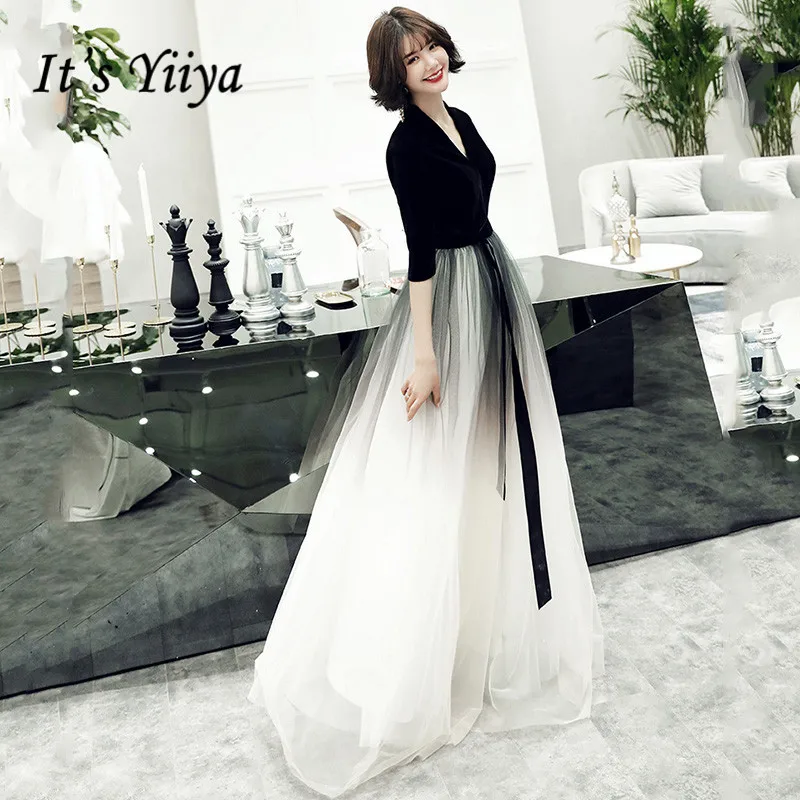 It is Yiiya Black Evening Gown For Women Velvet V-Neck Half Sleeve Formal Dress 2020 Elegant Gradient Color Robe De Soiree K161
It is Yiiya Black Evening Gown For Women Velvet V-Neck Half Sleeve Formal Dress 2020 Elegant Gradient Color Robe De Soiree K161