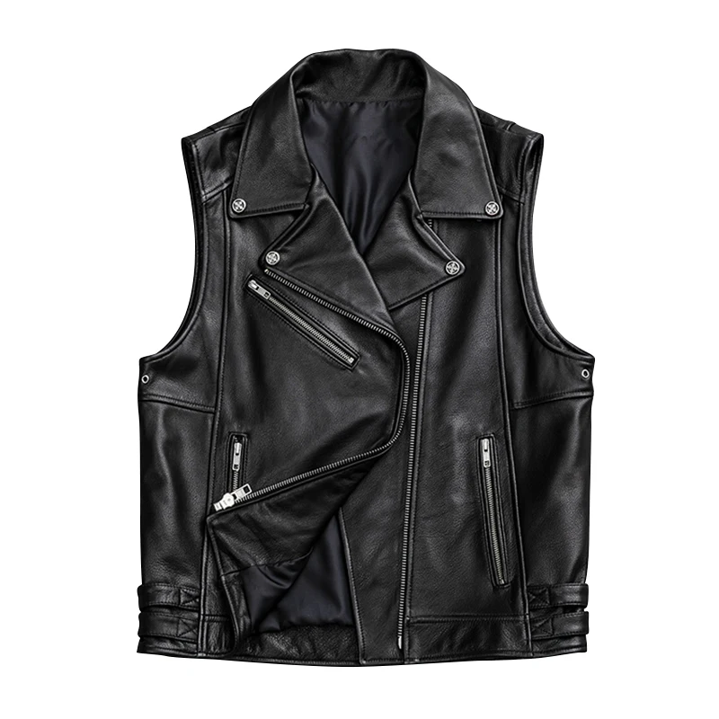 2020 Black Men Slim Fit Motorcycle Plus Size XXXXXL Genuine Cowhide Spring Short Biker's Leather Vest FREE SHIPPING 
2020 Black Men Slim Fit Motorcycle Plus Size XXXXXL Genuine Cowhide Spring Short Biker's Leather Vest FREE SHIPPING