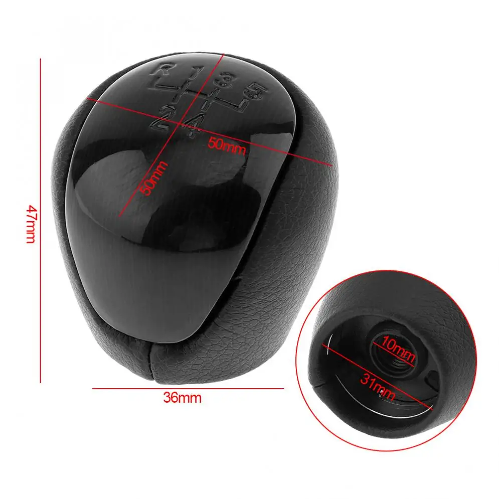 5 Speed ABS Plastic + Leather Manual Transmission Gear Shift Handball Knob for Hyundai Elantra I30 / Kia Forte Soul / 5 Gear
5 Speed ABS Plastic + Leather Manual Transmission Gear Shift Handball Knob for Hyundai Elantra I30 / Kia Forte Soul / 5 Gear