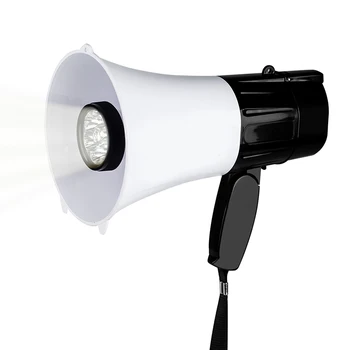 

Multifunction Megaphone Speaker with Flashlight 30W Strap Grip Hand Loudspeaker Recording Play Horn Tour Guide Speakers