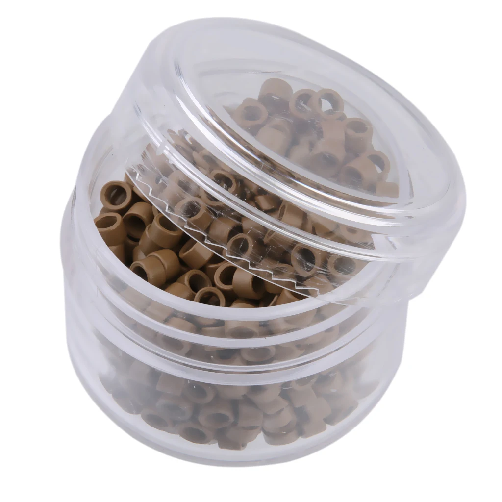 500Pcs 5mm Aluminum Nano Rings Beads for Hair Extensions Light Brown 500Pcs 5mm Aluminum Nano Rings Beads for Hair Extensions Light Brown