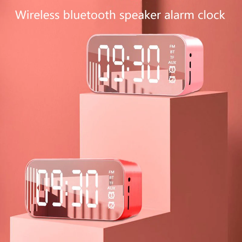 Беспроводной Смарт Bluetooth Динамик светодиодная зеркальная Экран будильники