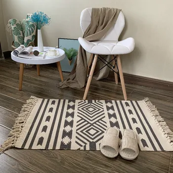 Cotton Linen Bedroom Bedside Floor Mat With Tassel Anti-slip Long Porch Hallway Area Rug Large Tatami Mats For Kids 2020 New 
Cotton Linen Bedroom Bedside Floor Mat With Tassel Anti-slip Long Porch Hallway Area Rug Large Tatami Mats For Kids 2020 New