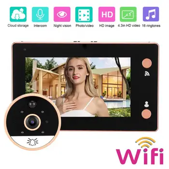 4.3in WIFI Door Viewer Doorbell IR Night Motion Detection Video Intercom Camera Night Doorbell
4.3in WIFI Door Viewer Doorbell IR Night Motion Detection Video Intercom Camera Night Doorbell
