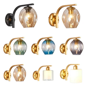 Modern Color Sconce Wall Lamp Corridor Led Wall Lights Glass Lampshade Loft Decorative Indoor Fixtures E27 Black Gold Blue Iron
Modern Color Sconce Wall Lamp Corridor Led Wall Lights Glass Lampshade Loft Decorative Indoor Fixtures E27 Black Gold Blue Iron