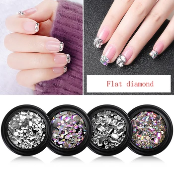 

1Box Crystal AB 3D Nail Art Rhinestones Gems Flatback Stones DIY Decorations Manicure Diamond Jewelry Different Shapes For Nails