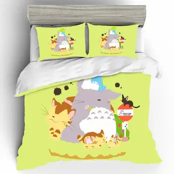 Cartoon Totoro Bedding Set King Size Bedding Set Home Textiles Bed Linen Ropa De Cama Single Sabanas Lencol Cama Casal Bed Linen 
Cartoon Totoro Bedding Set King Size Bedding Set Home Textiles Bed Linen Ropa De Cama Single Sabanas Lencol Cama Casal Bed Linen