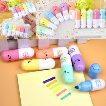 6Pcs/Lot Capsules Highlighter Vitamin Pill Highlight Marker Color Pens Stationery office School Supplies
6Pcs/Lot Capsules Highlighter Vitamin Pill Highlight Marker Color Pens Stationery office School Supplies