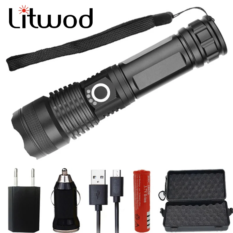 Перезаряжаемый светодиодный фонарик Z20 CREE XHP50 с Micro USB 4000 лм светильник онарь для