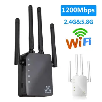 Wireless Wifi Repeater Router 1200Mbps Dual-Band 2.4/5G 4Antenna Wi-Fi Range Extender Wi Fi Routers Home Network Supplies
Wireless Wifi Repeater Router 1200Mbps Dual-Band 2.4/5G 4Antenna Wi-Fi Range Extender Wi Fi Routers Home Network Supplies