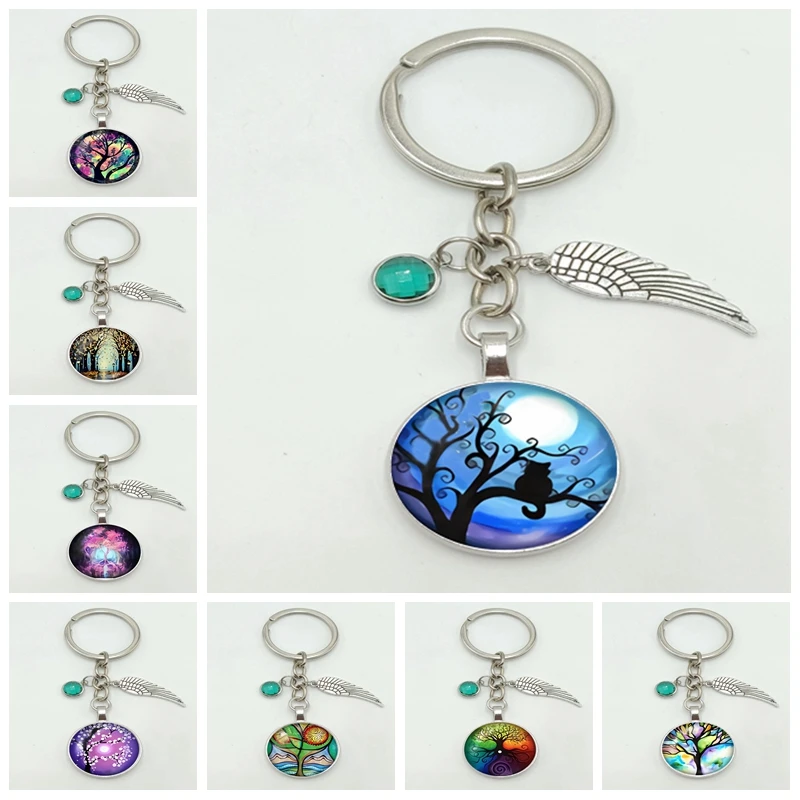 2020 New Retro Wind Color Life Tree Series Alloy Key Chain Glass Convex Round Key Chain Fashion Bag Pendant Jewelry Gift
2020 New Retro Wind Color Life Tree Series Alloy Key Chain Glass Convex Round Key Chain Fashion Bag Pendant Jewelry Gift