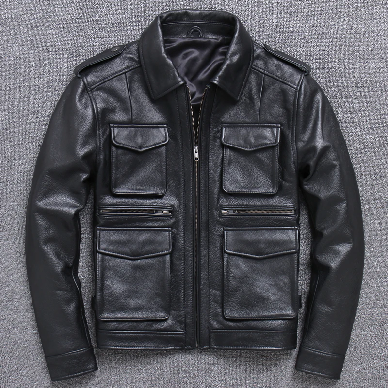 Genuine Cow Leather Jacket Men Plus Size Coat Spring Autumn Real Cowhide Leather Jacket Veste Cuir Homme HL765A-N KJ1926
Genuine Cow Leather Jacket Men Plus Size Coat Spring Autumn Real Cowhide Leather Jacket Veste Cuir Homme HL765A-N KJ1926