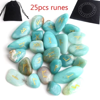 25Pcs Natural Blue Amazonite Crystal Rune Sky blue Runes Stone Divination Fortune-telling Healing Meditation Gift Collection
25Pcs Natural Blue Amazonite Crystal Rune Sky blue Runes Stone Divination Fortune-telling Healing Meditation Gift Collection