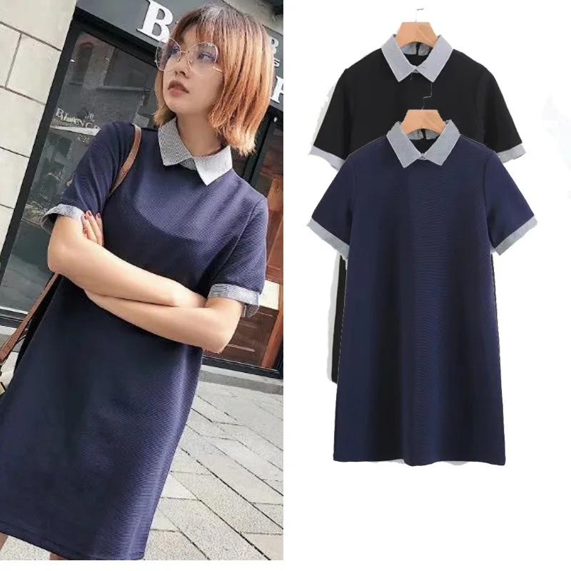 WOMEN'S Dress Contrast Color Stripes Collar Splicing Dress Europe And America Fashion Straight Skirt
WOMEN'S Dress Contrast Color Stripes Collar Splicing Dress Europe And America Fashion Straight Skirt