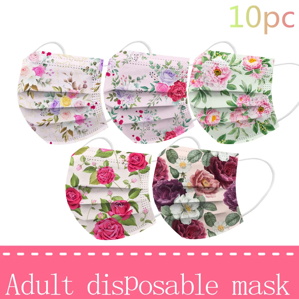 10pcs Adult Disposable Face Mask For Woman Mouth Mask Cartoon Flower Printed 3 Layer Dustproof Earloops Masks Mascarillas Маска
10pcs Adult Disposable Face Mask For Woman Mouth Mask Cartoon Flower Printed 3 Layer Dustproof Earloops Masks Mascarillas Маска